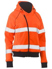 Bisley Womens Taped Hi Vis Fleece Hoodie