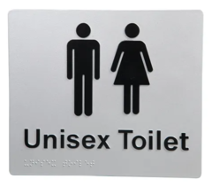 Braille Unisex Toilet Sign