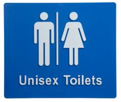 Braille Unisex Toilets Sign