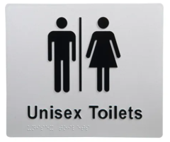 Braille Unisex Toilets Sign