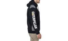 CAT Logo Panel Hoodie Black