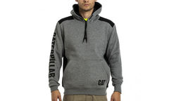 CAT Logo Panel Hoodie Dark Grey