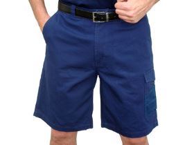 A pair of blue Cordura Cargo Shorts worn by a man