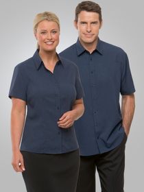 A womand and a man wearing Ezylin shirts