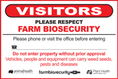 Farm Biosecurity Sign 600x450mm