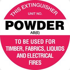 Fire Extinguisher Powder AB(E) Sign