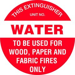 Fire Extinguisher Water Sign