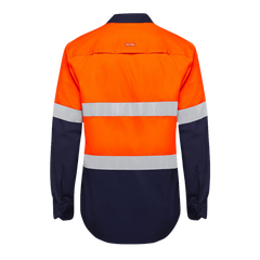 Hard Yakka Hi Vis LS 2 Tone Taped Vented Shirt