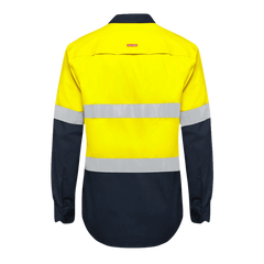 Hard Yakka Hi Vis LS 2 Tone Taped Vented Shirt
