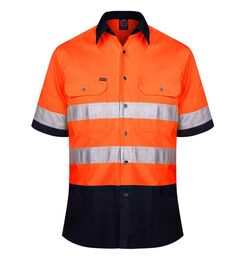 HiVis Vented Open Front LW SS Ref Shirt