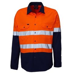 Hi Vis Vented Open Front LW LS Ref Shirt