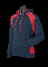 A blue Huxley Hoodie with red