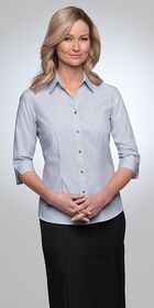 Ladies 34 Sleeve Shadow Stripe Shirt 