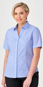 Ladies Short Sleeve Pinfeather Shirt 