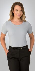 Ladies Short Sleeve Smart Knit Top 