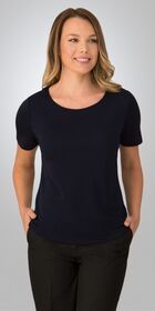 Ladies Short Sleeve Smart Knit Top 