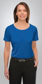 Ladies Short Sleeve Smart Knit Top 