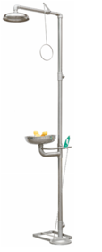 Maxisafe Stainless Steel Safety Shower & Eyewash - Floor Mounted