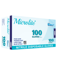 Microlite® Nitrile Disposable Gloves Blue, Box/100