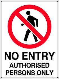 No Entry Sign Poly 450x300mm 5/Pack