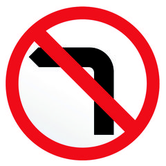 No Left Turn - No Right Turn Sign