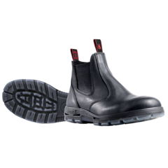 Redback Black Elastic Side Work Boot