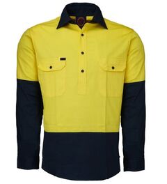 Ritemate Hi Vis Closed Front LS Shirt