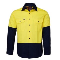 Ritemate Hi Vis Open Front LS Shirt