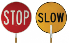 Stop/Slow Bats Wooden Handle