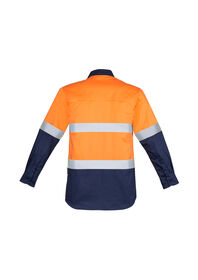 Syzmik Mens Hi Vis Closed Front LS Shirt   Hoop Taped