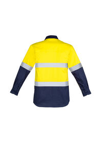 Syzmik Mens Hi Vis Closed Front LS Shirt   Hoop Taped