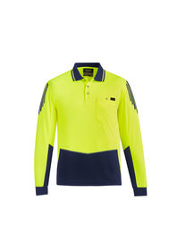 Syzmik Mens Hi Vis Flux LS Polo