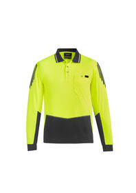 Syzmik Mens Hi Vis Flux LS Polo