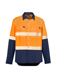 Syzmik Mens Hi Vis Outdoor Segmented Tape LS Shirt