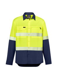 Syzmik Mens Hi Vis Outdoor Segmented Tape LS Shirt