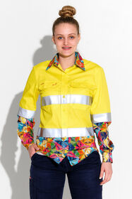 TradeMutt Fractal Womenand39s HiVis Work Shirt