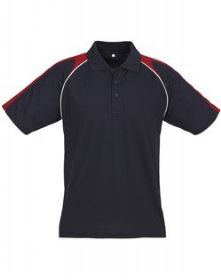 Front of a Triton SS Polo shirt with red highlights